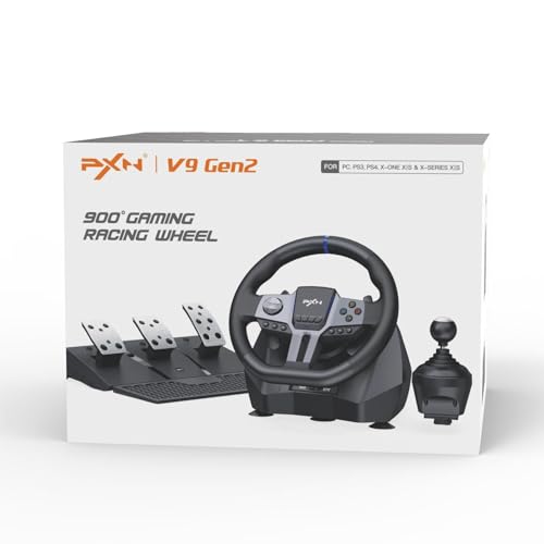Volant Gaming PXN-V9 GEN2 Wheel + Levier de Vitesse (PC/Playstation/Xbox)