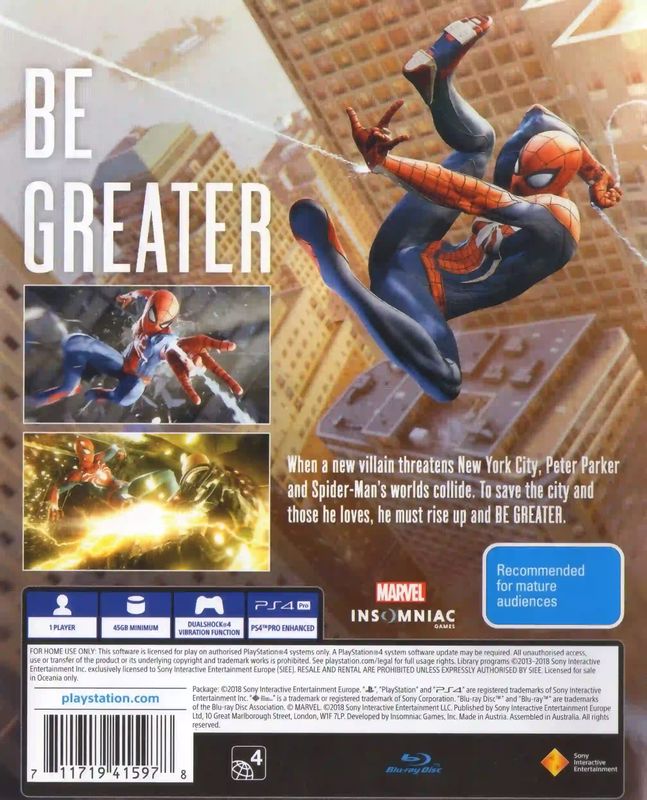 Spiderman (Game of The Year) PS4