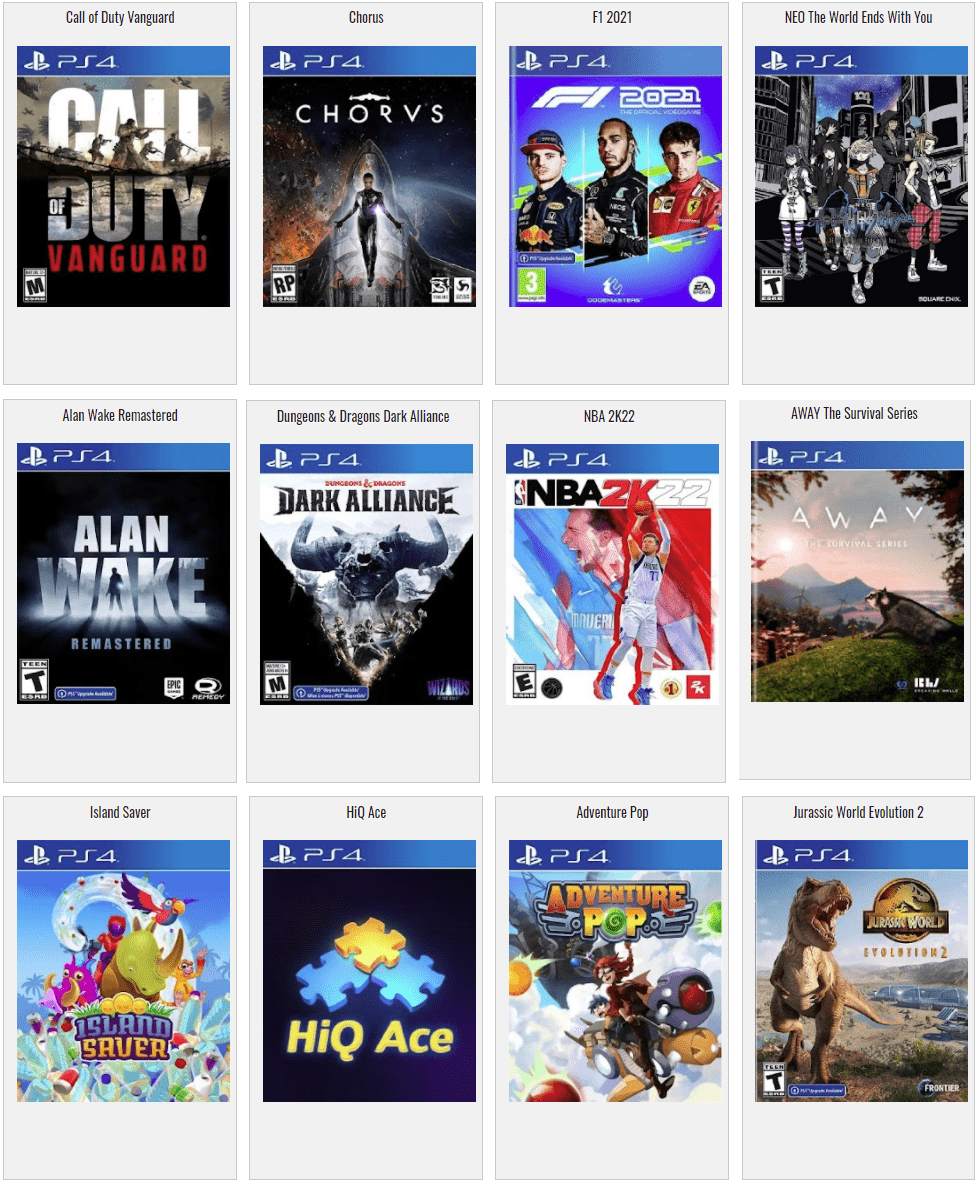 Chargement Jeux PS4 (Version 11.00 Maximum)