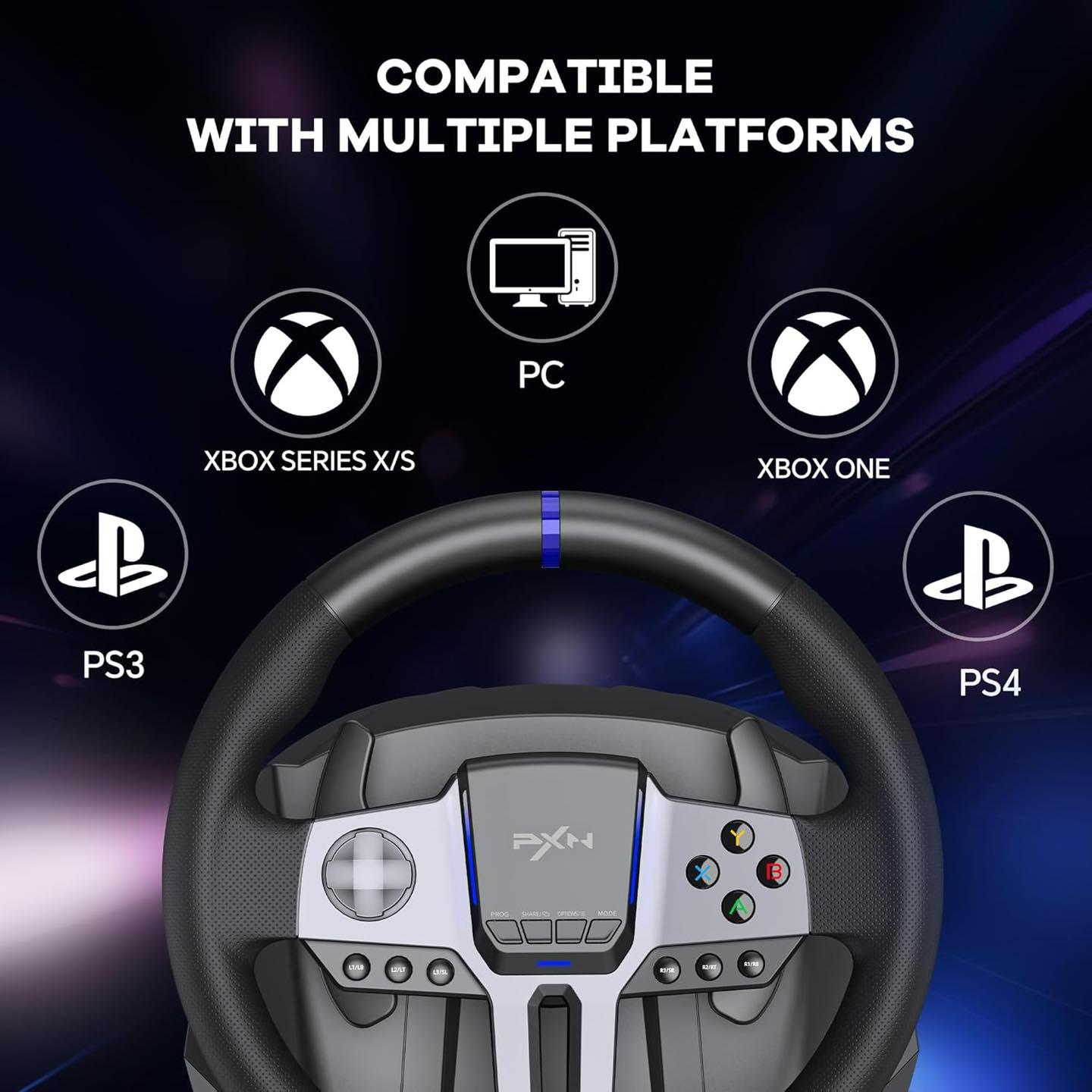 Volant Gaming PXN-V9 GEN2 Wheel + Levier de Vitesse (PC/Playstation/Xbox)