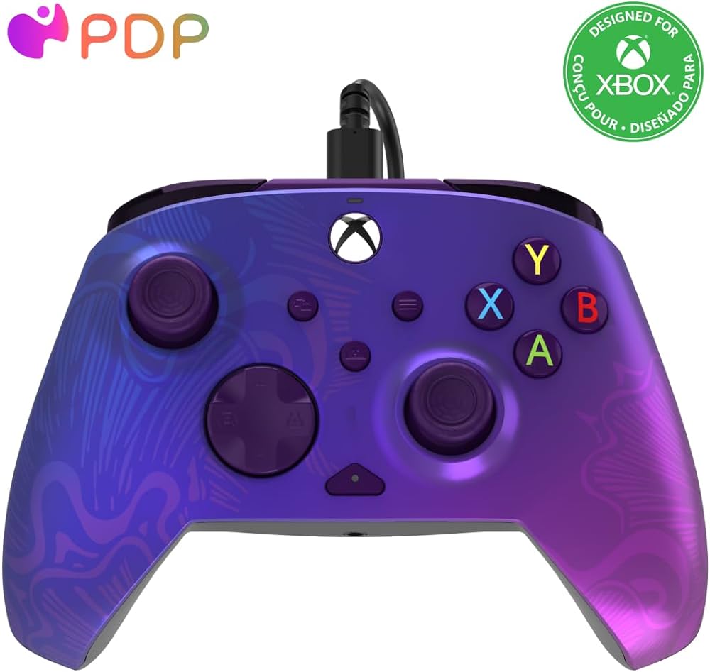 وحدة تحكم PDP Rematch لجهاز Xbox Series X|S والكمبيوتر الشخصي بتدرج اللون الأرجواني