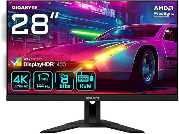 Ecran GIGABYTE M28U Moniteur de jeu 28" 4K UHD - 3840 x 2160, 144Hz, 1ms