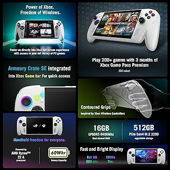 ASUS ROG Xbox Ally – 7 بوصة، 512 جيجابايت SSD، أبيض