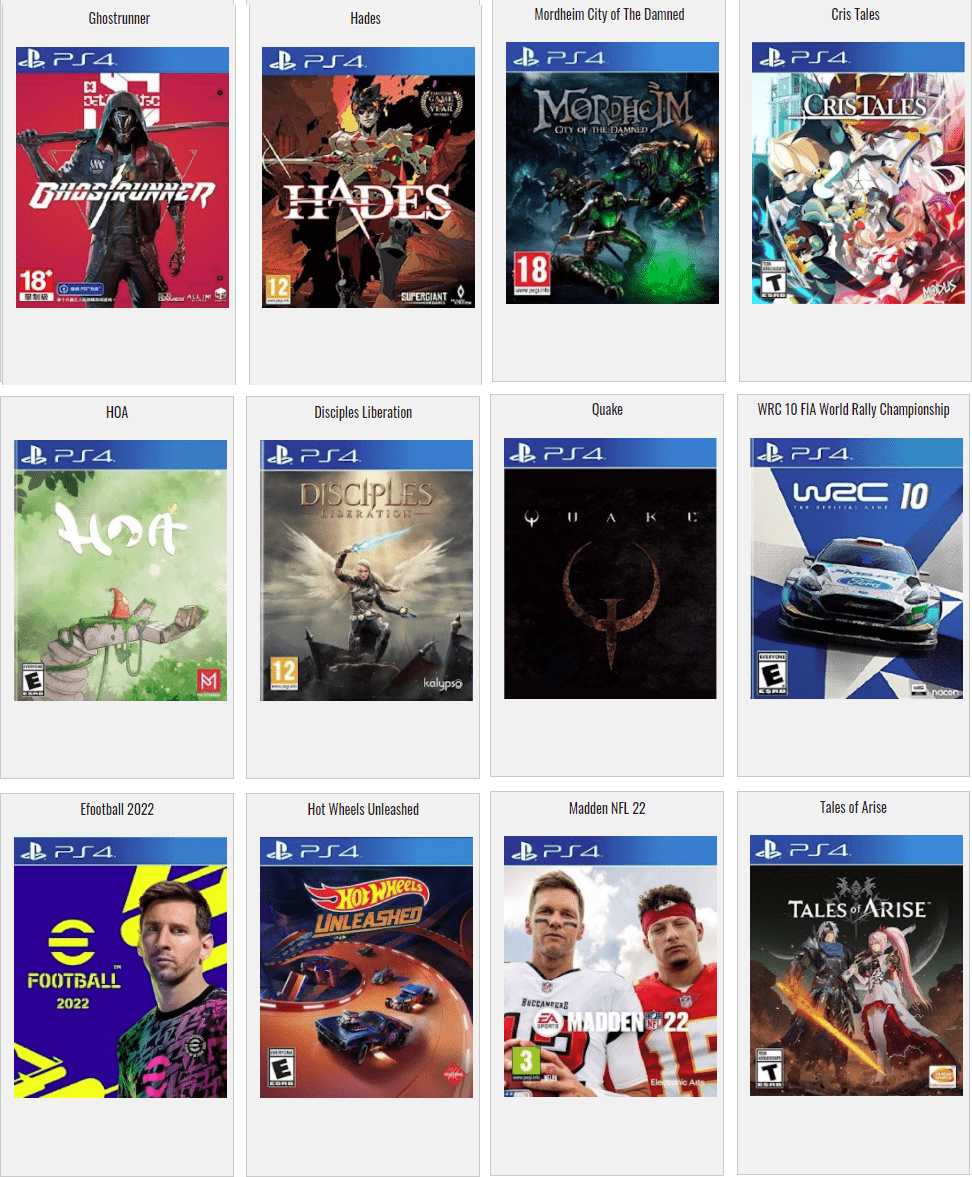 Chargement Jeux PS4 (Version 11.00 Maximum)