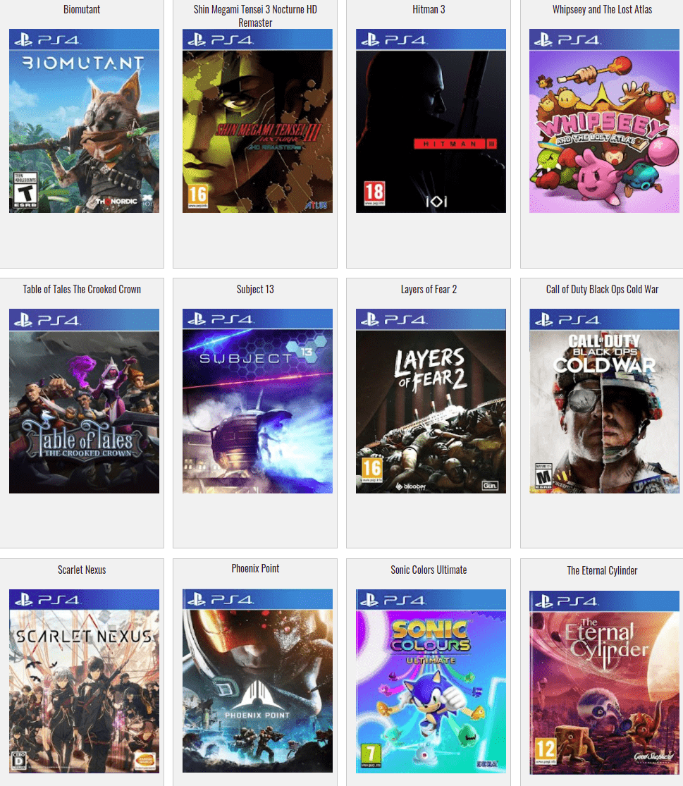 Chargement Jeux PS4 (Version 11.00 Maximum)