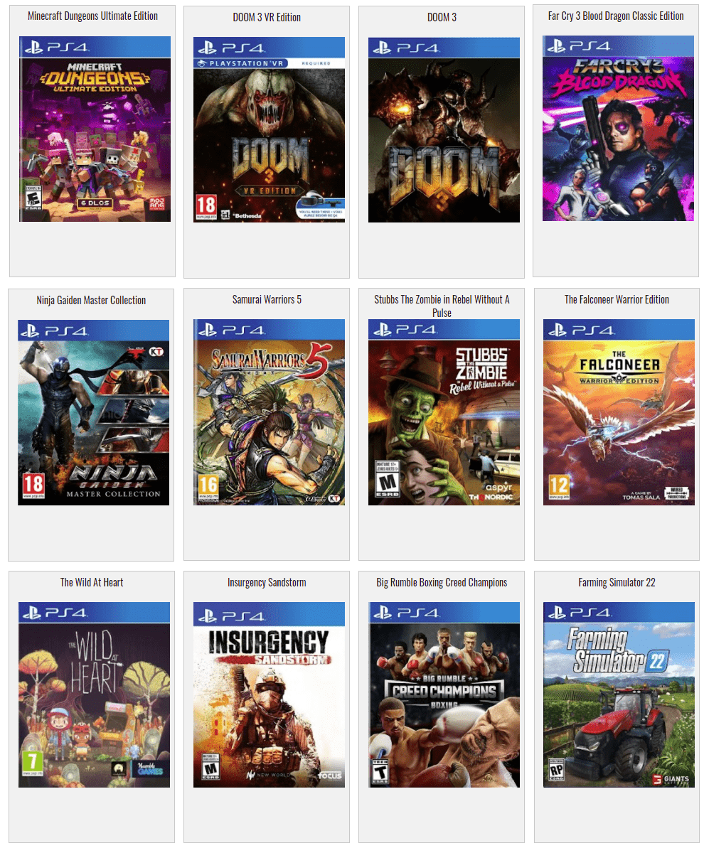 Chargement Jeux PS4 (Version 11.00 Maximum)