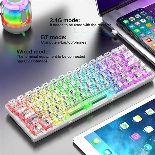 Clavier Mécanique Sans Fil Magma Fiora F61 CRYSTAL 60% RGB Wireless + Bluetooth