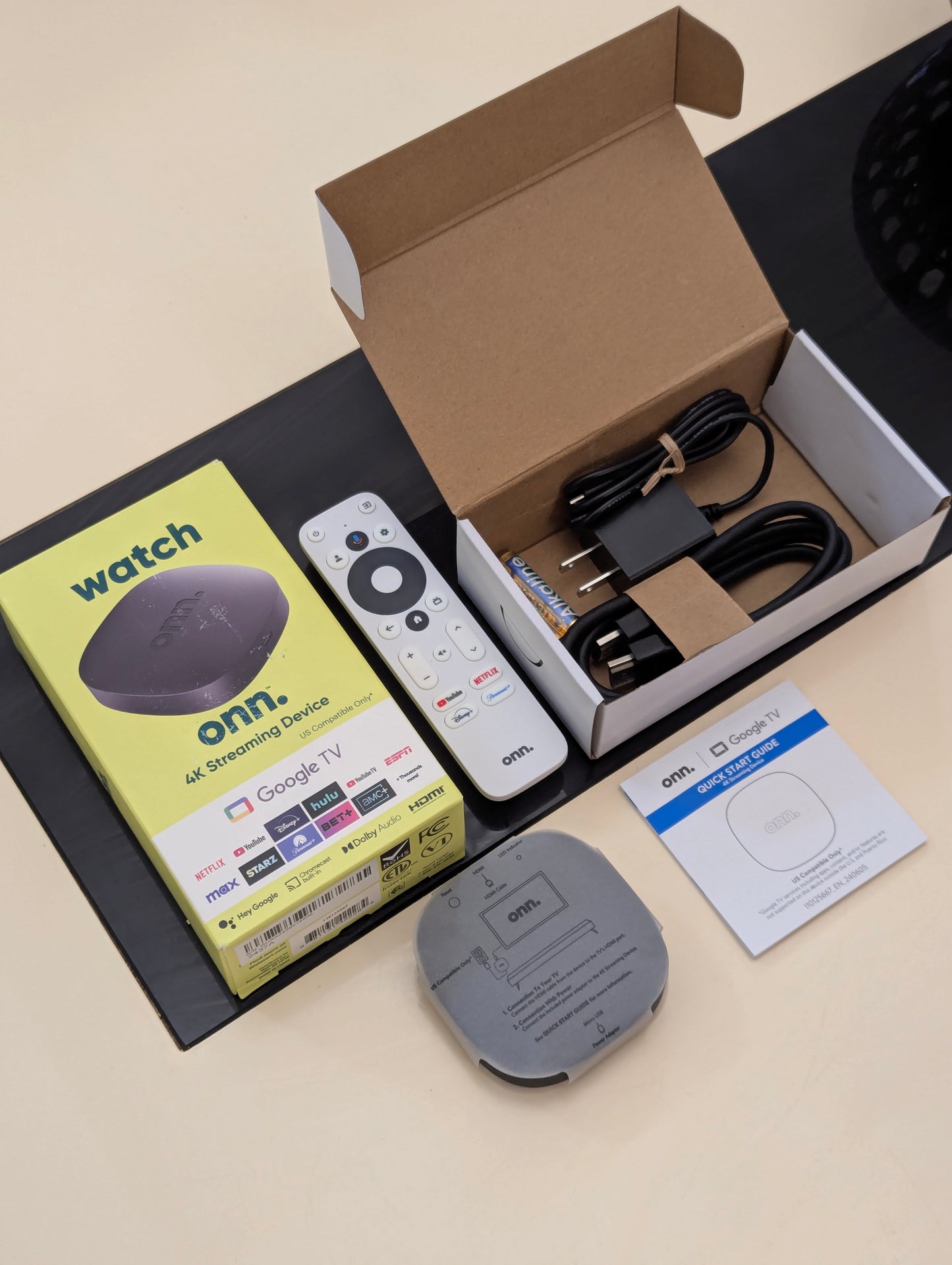 Tv Box Onn Google Tv 4k Hdmi Bluetooth Black (Original)