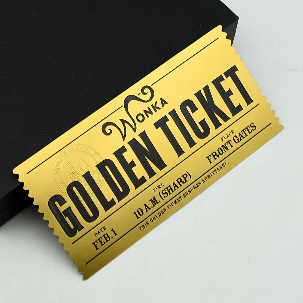 Golden Ticket Willy Wonka "Charlie et la Chocolaterie"