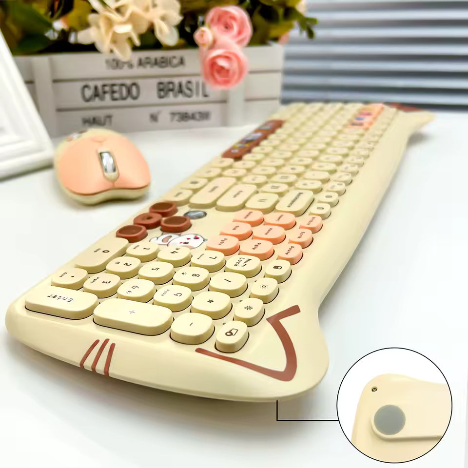 Clavier ı GEEZER Keyboard and Mouse (Wireless) Cute Cat Shape