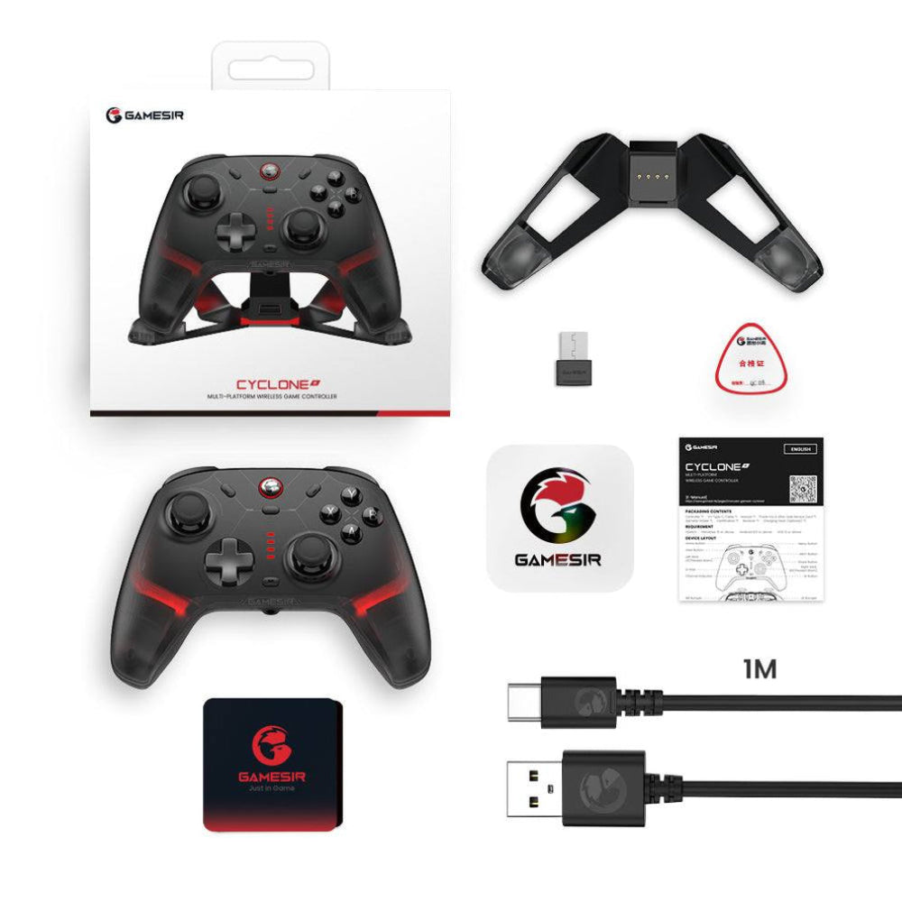 وحدة تحكم لاسلكية GameSir Cyclone 2 - معدل استجابة 1000 هرتز، عصي تحكم TMR