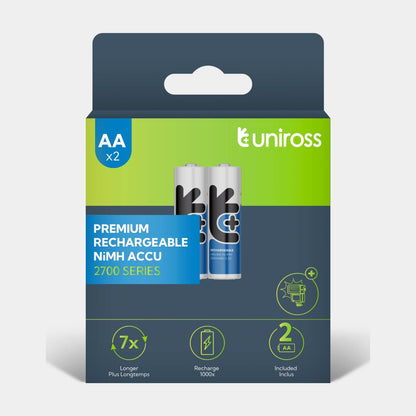 2x Piles rechargeable 2700mah Uniross