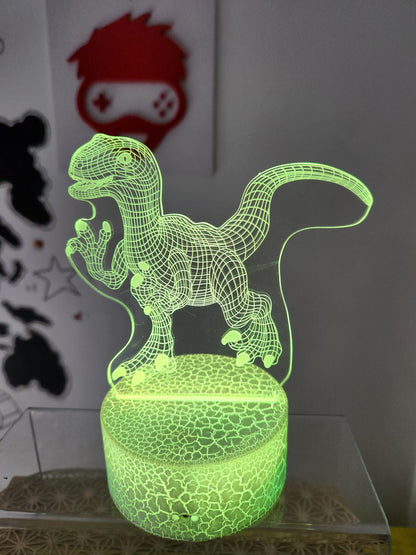 Lampe 3D Dinosaures 16 Cm