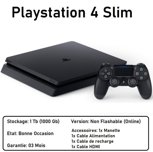 Playstation 4 / PS4 Slim Flashée | Occasion (1TB)