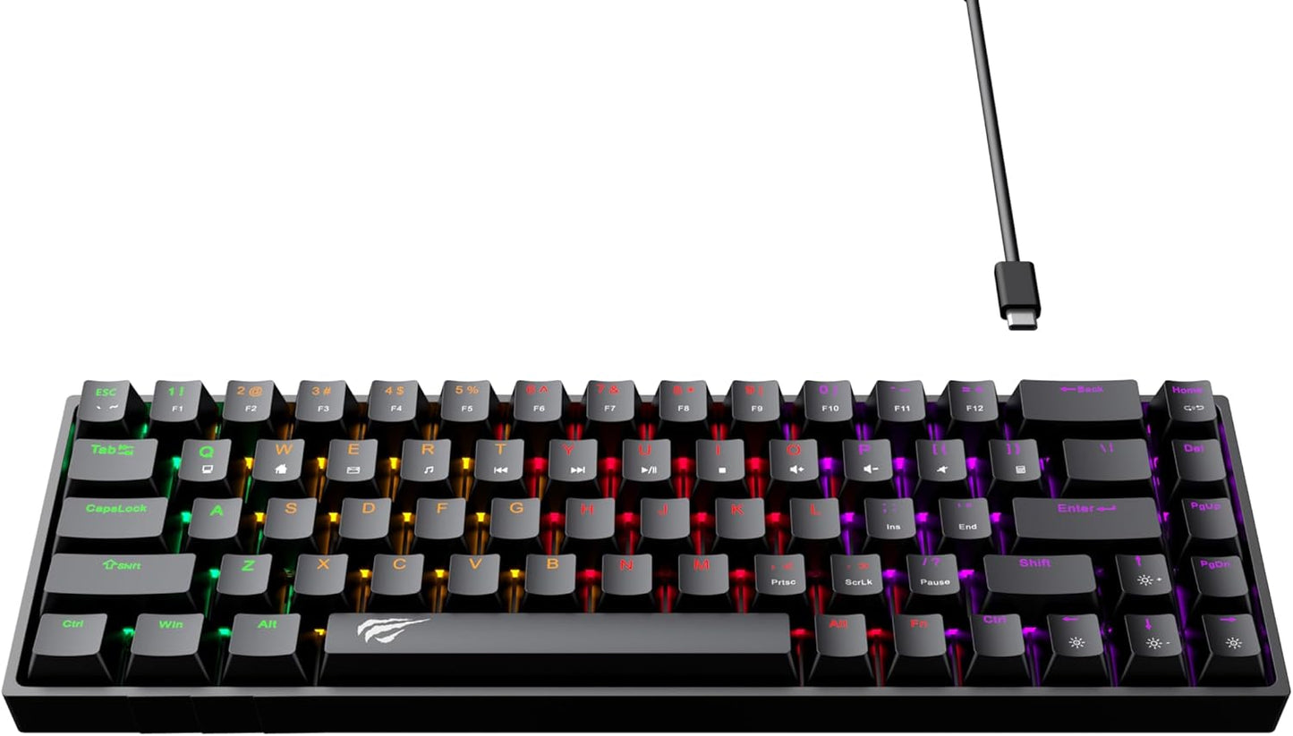 CLAVIER Mecanique HAVIT KB-881L  (Red Switch)  | 68 KEYS | Black