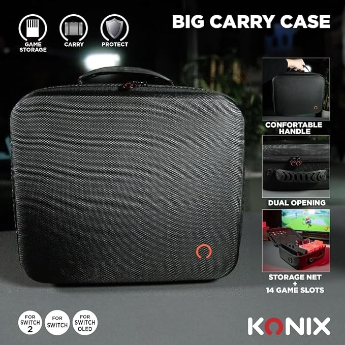 Konix Sacoche de transport Switch 2 (Noir) ALL IN ONE