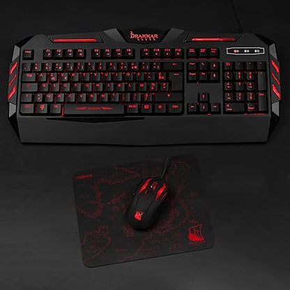PACK CLAVIER + SOURIS + TAPIS Konix Drakkar Raider Pack