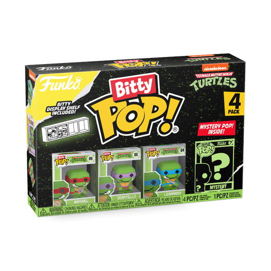 Les Tortues Ninja - Pack 4 figurines Bitty POP! 8-Bit 2,5 cm