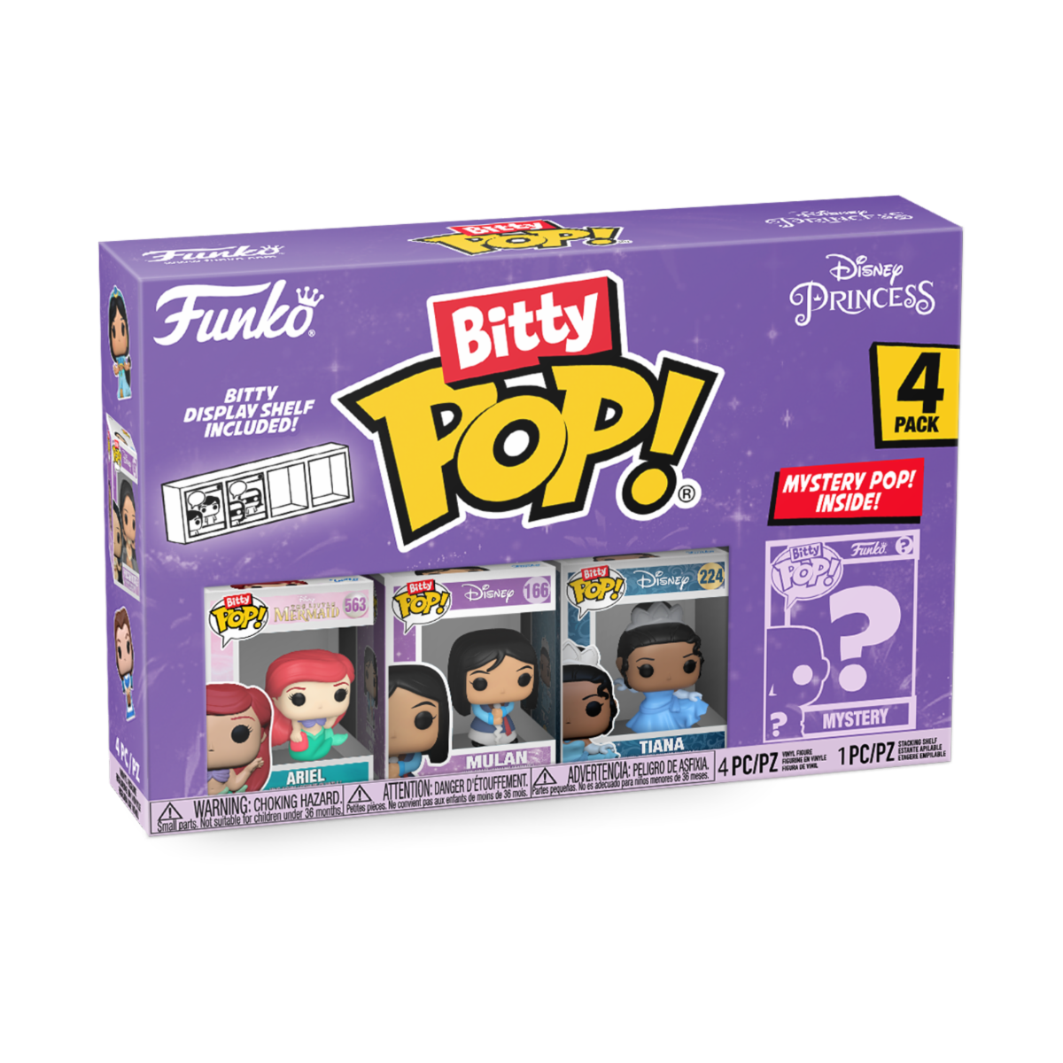 Disney Princesses - Pack 4 figurines Bitty POP! Ariel 2,5 cm