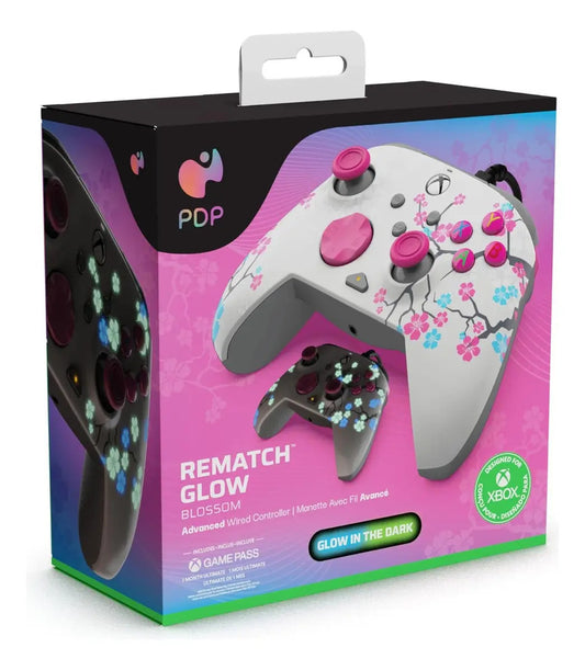 Manette PDP Rematch GLOW Xbox Series X|S et PC Cherry Blossom