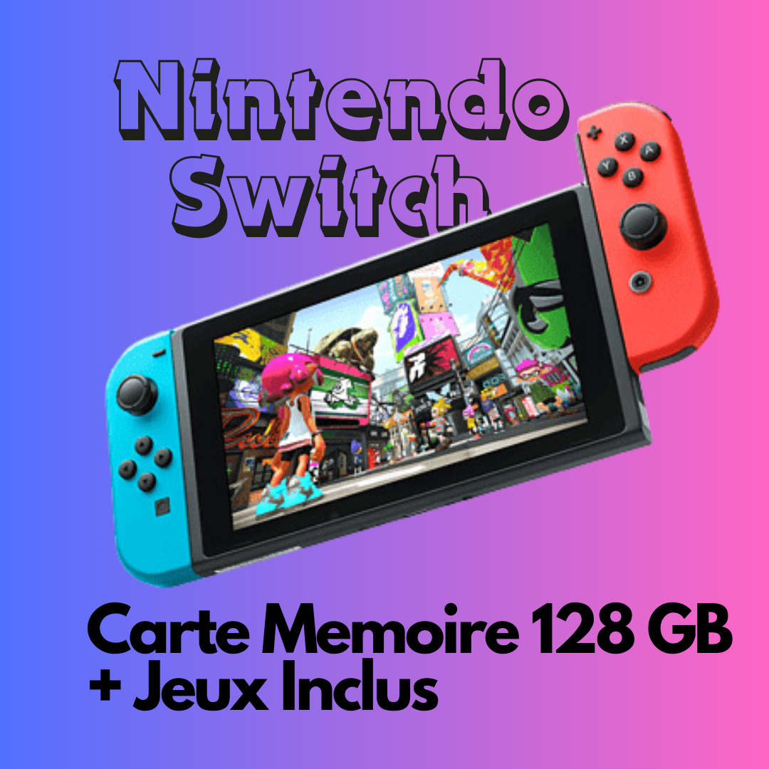 Nintendo Switch (Flashé + 128 GB + Jeux)