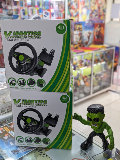 VOLANT VIBRATION STERRING WHEEL  XBOX360 / PS2 / PC /PS3