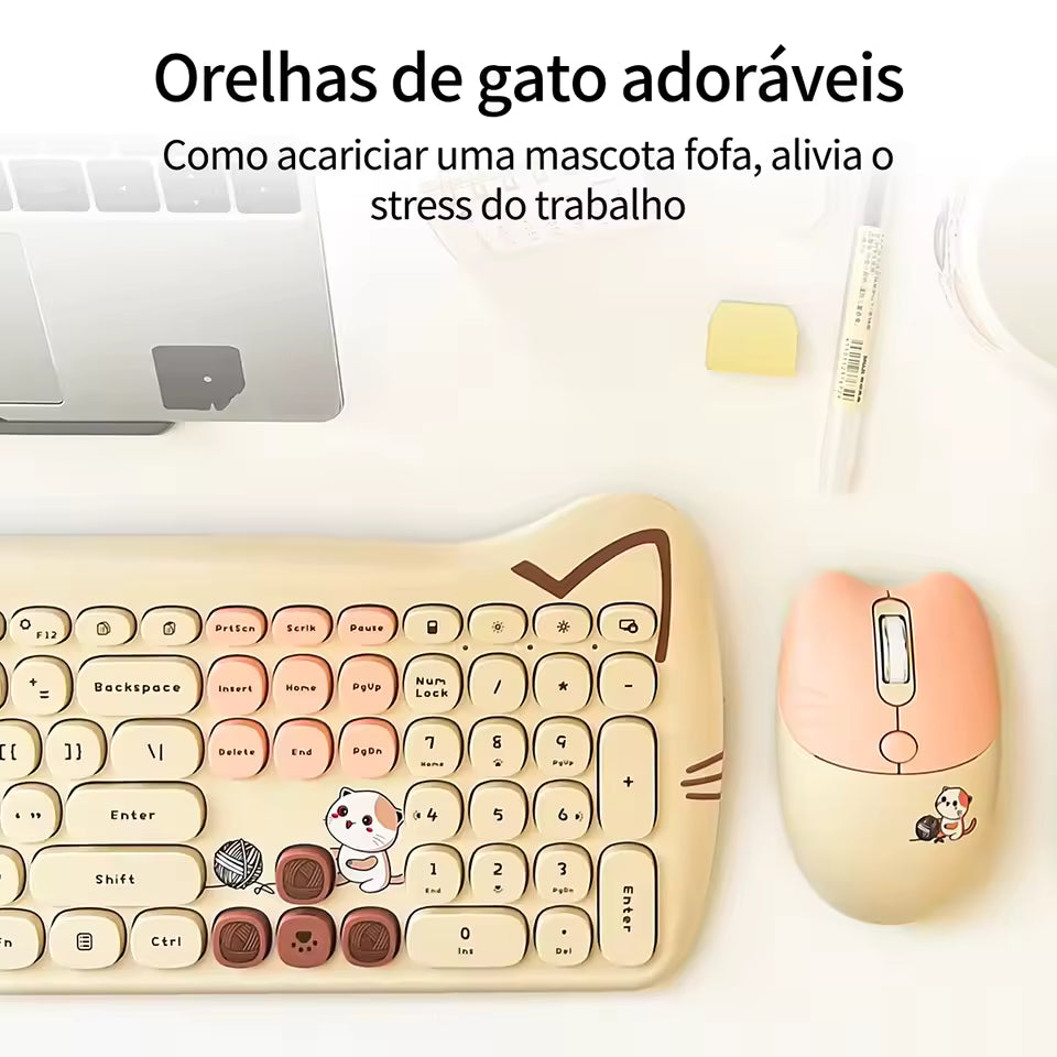 Clavier ı GEEZER Keyboard and Mouse (Wireless) Cute Cat Shape
