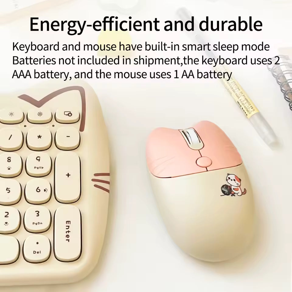 Clavier ı GEEZER Keyboard and Mouse (Wireless) Cute Cat Shape