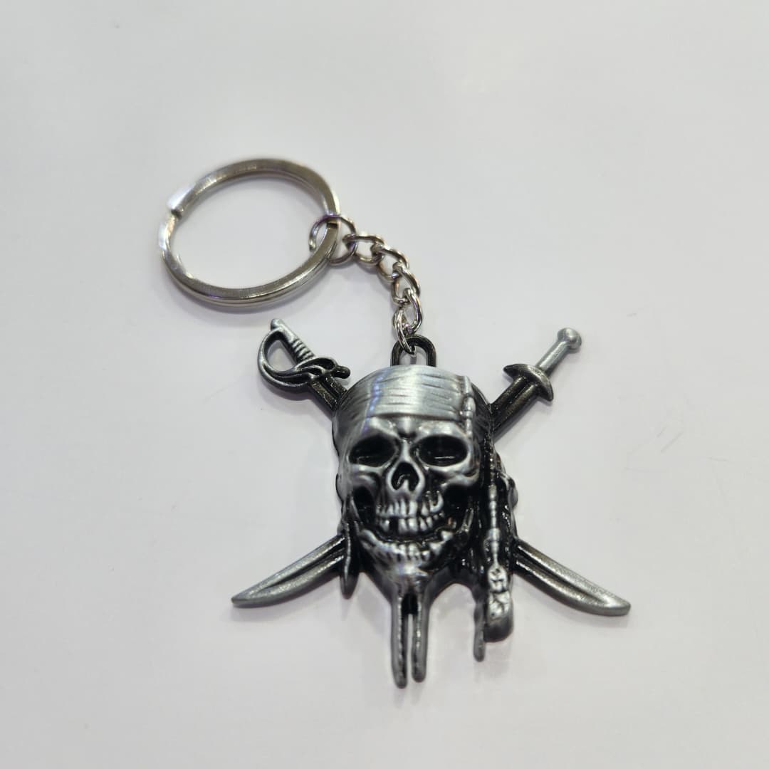 Porte clé tete de mort pirate des caraibes