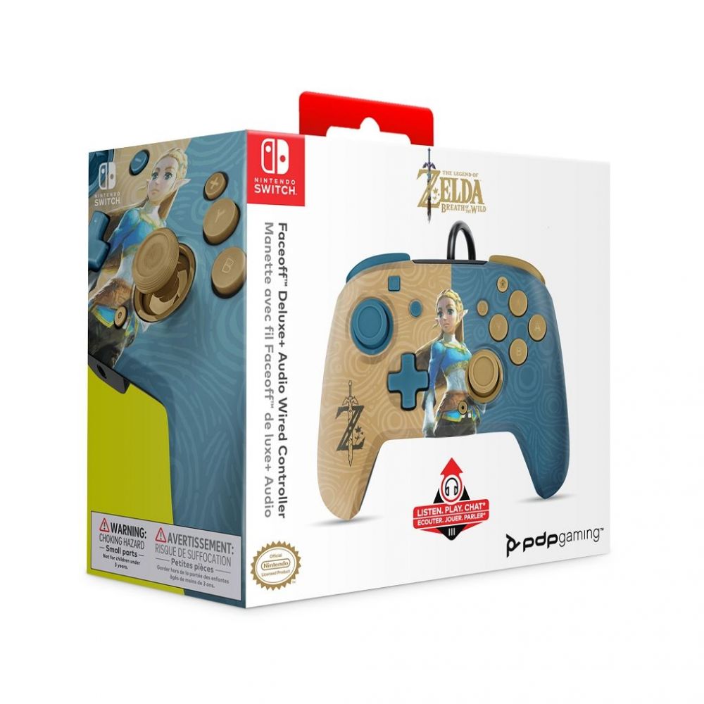 Manette Filaire Pdp Faceoff Zelda Breath Of The Wild Pour Nintendo Switch