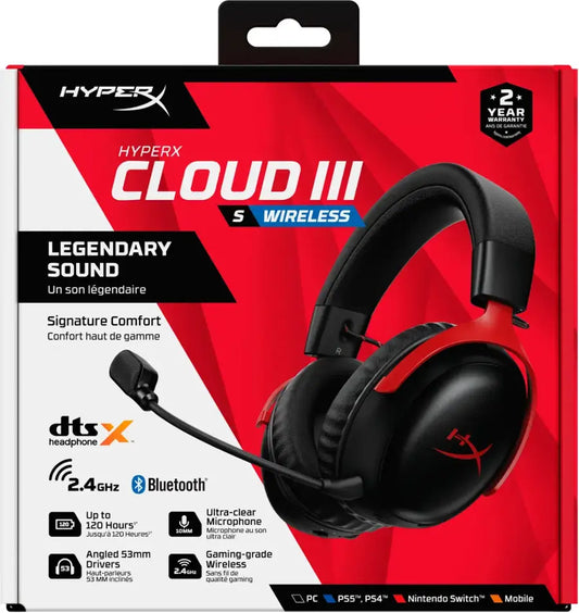 Casque HyperX Cloud III S -Sans Fil- (PS5/Switch/PC)