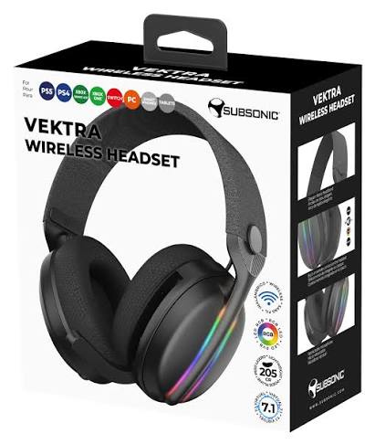 Casque Sans Fil 7.1 Subsonic LED Vektra  (PS5/PS4/PC/Xbox/Switch)  -Black-