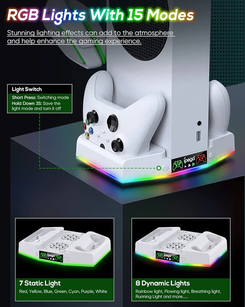 Vertical Stand 4 IN 1 Ipega PG-XBS011 + 2 Controller Battery  | Xbox Series S