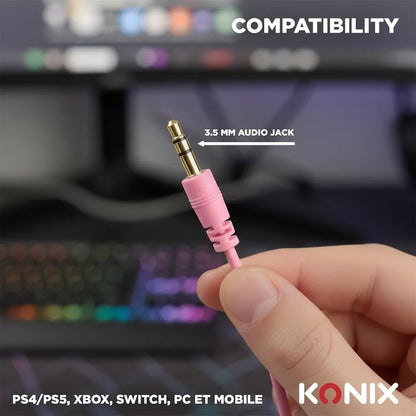 Casque Filaire KONIX Nexus PINK/ Rose
