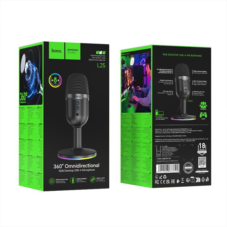 Microphone Hoco L25 Bright USB desktop Black