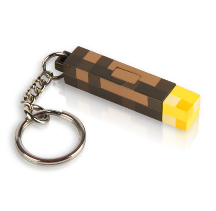 Porte Clé Minecraft Torche Lumineux