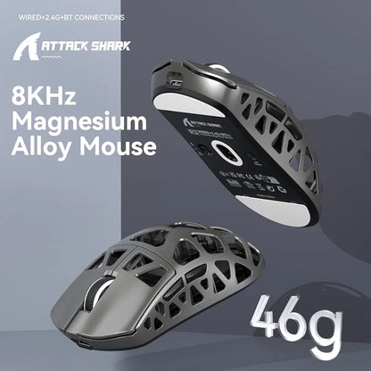 Souris Sans Fil ATTACK SHARK R3 Magnesium Alloy Gaming Mouse 8000 Mhz Polling Rate | GREY |