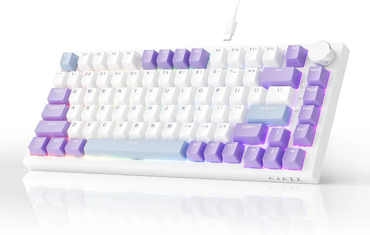 Clavier mécanique Avec Fil Ajazz AK820   - Purple & White |  Gaming Keyboard