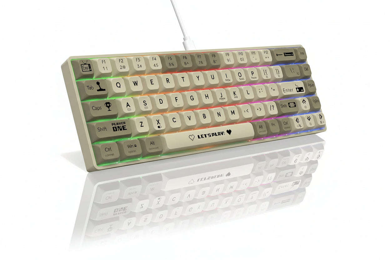 Clavier Filaire A.JAZZ AK680 mécanique filaire (65%)  - Grey & White