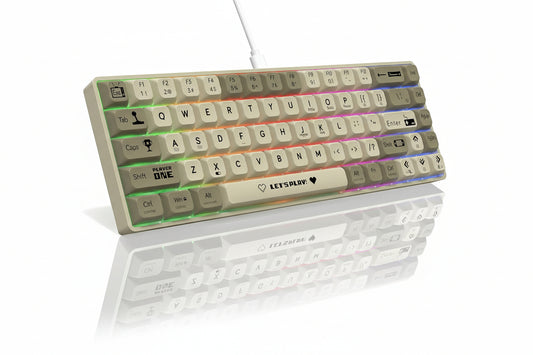 Clavier Filaire A.JAZZ AK680 mécanique filaire (65%)  - Grey & White