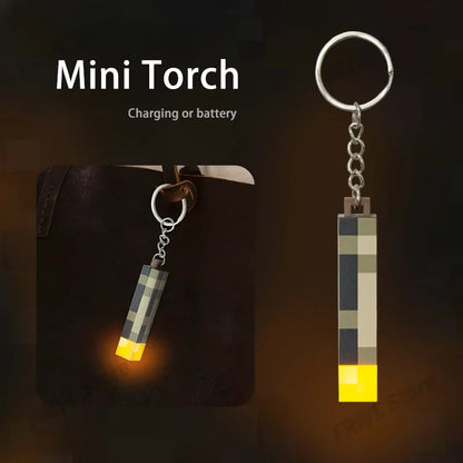Porte Clé Minecraft Torche Lumineux