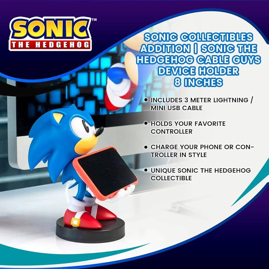 Support Manette Sonic the Hedgehog Cable Guy Device Holder GUC  23 cm