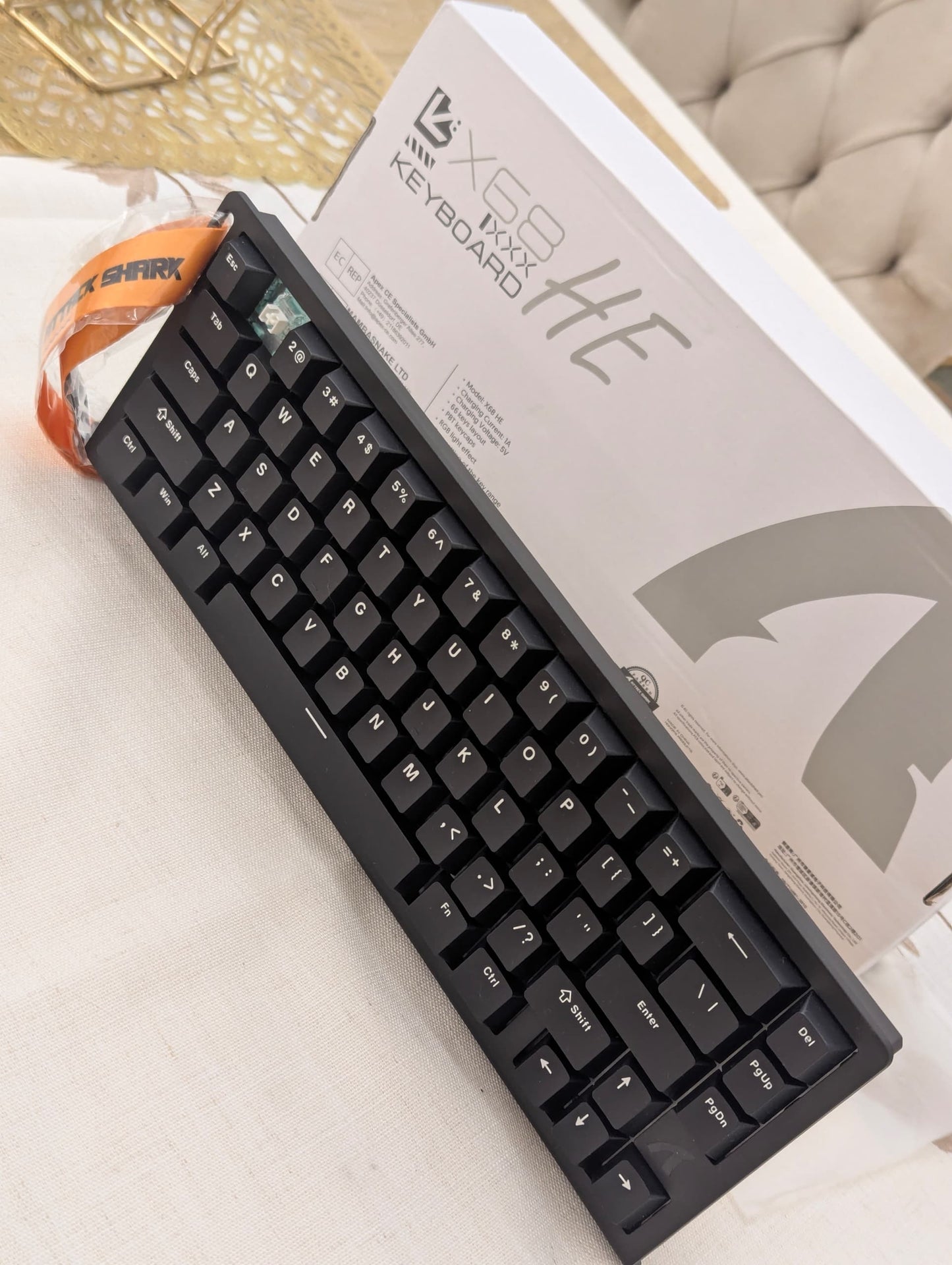 Clavier Attack Shark X68 HE – Rapid Trigger Magnetic Gaming Keyboard | Black