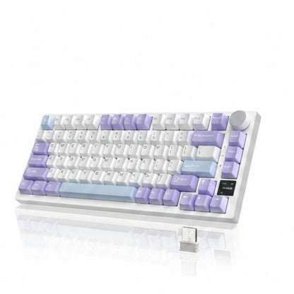 Clavier mécanique  Sans Fil Ajazz AK820 PRO - Purple + WHITE  + Blue | Wireless Gaming Keyboard