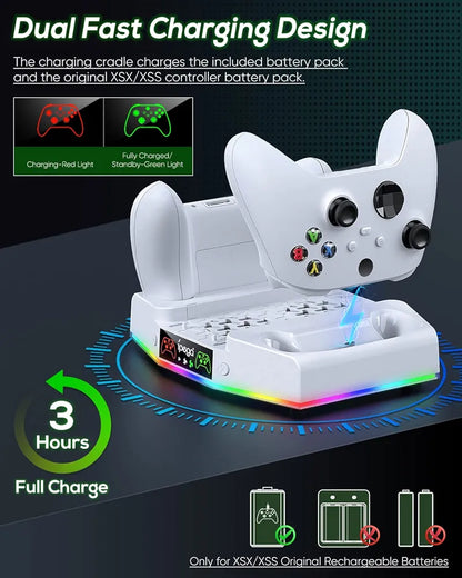 Vertical Stand 4 IN 1 Ipega PG-XBS011 + 2 Controller Battery  | Xbox Series S