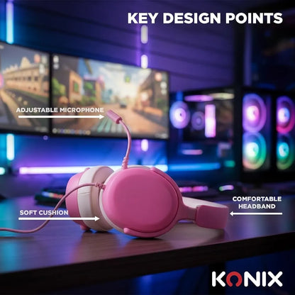 Casque Filaire KONIX Nexus PINK/ Rose