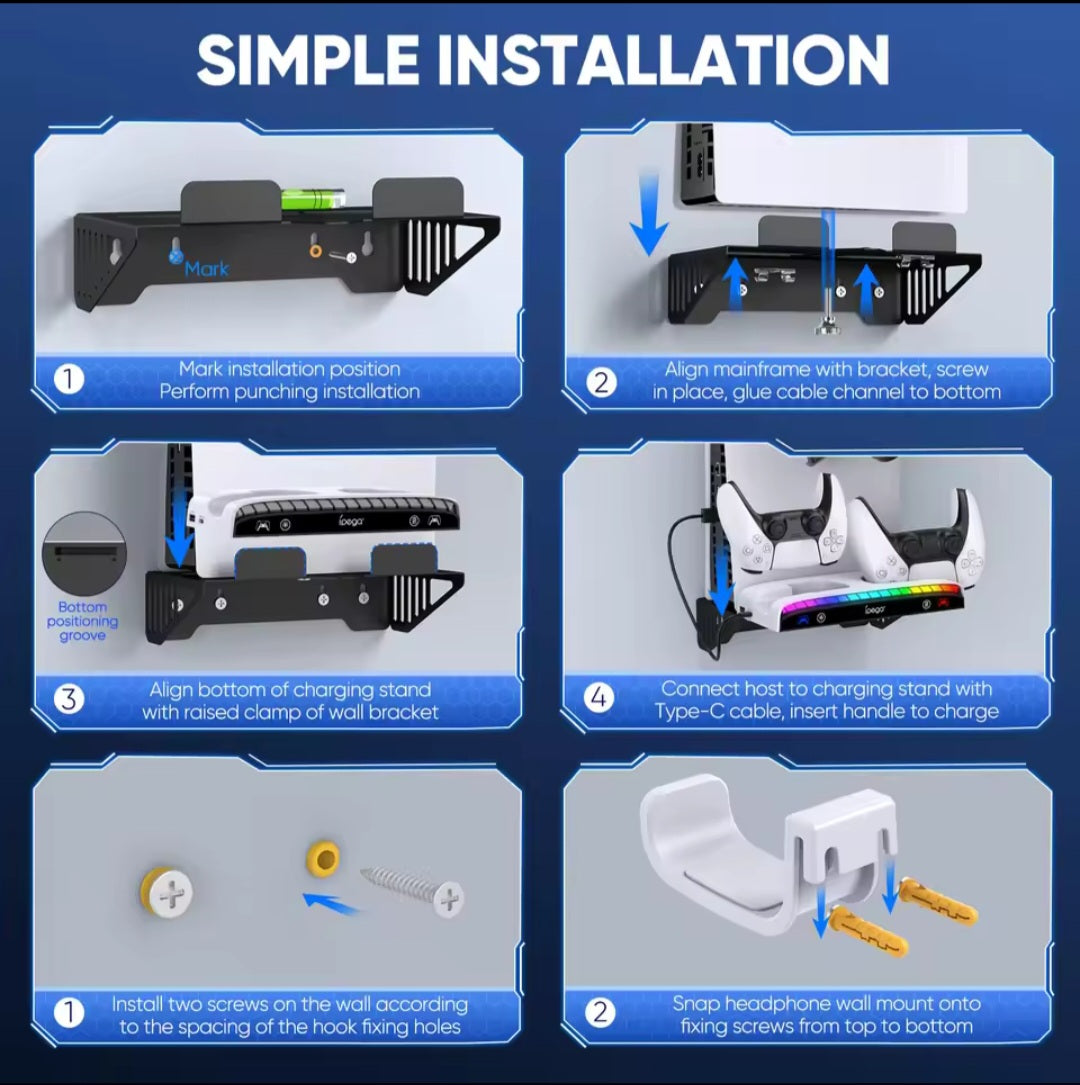 Ipega PS5 Support Mural | Wall Mount