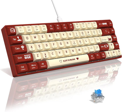 Clavier Filaire A.JAZZ AK680 mécanique filaire (65%)  - Red & White