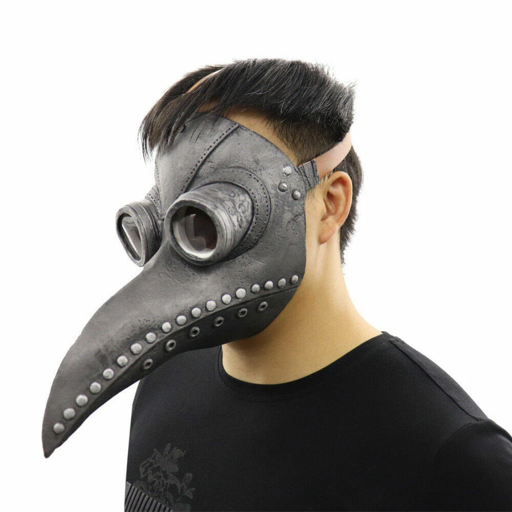 Masque Halloween Black Rubber Plague Doctor Mask Long Nose Bird Beek Steampunk