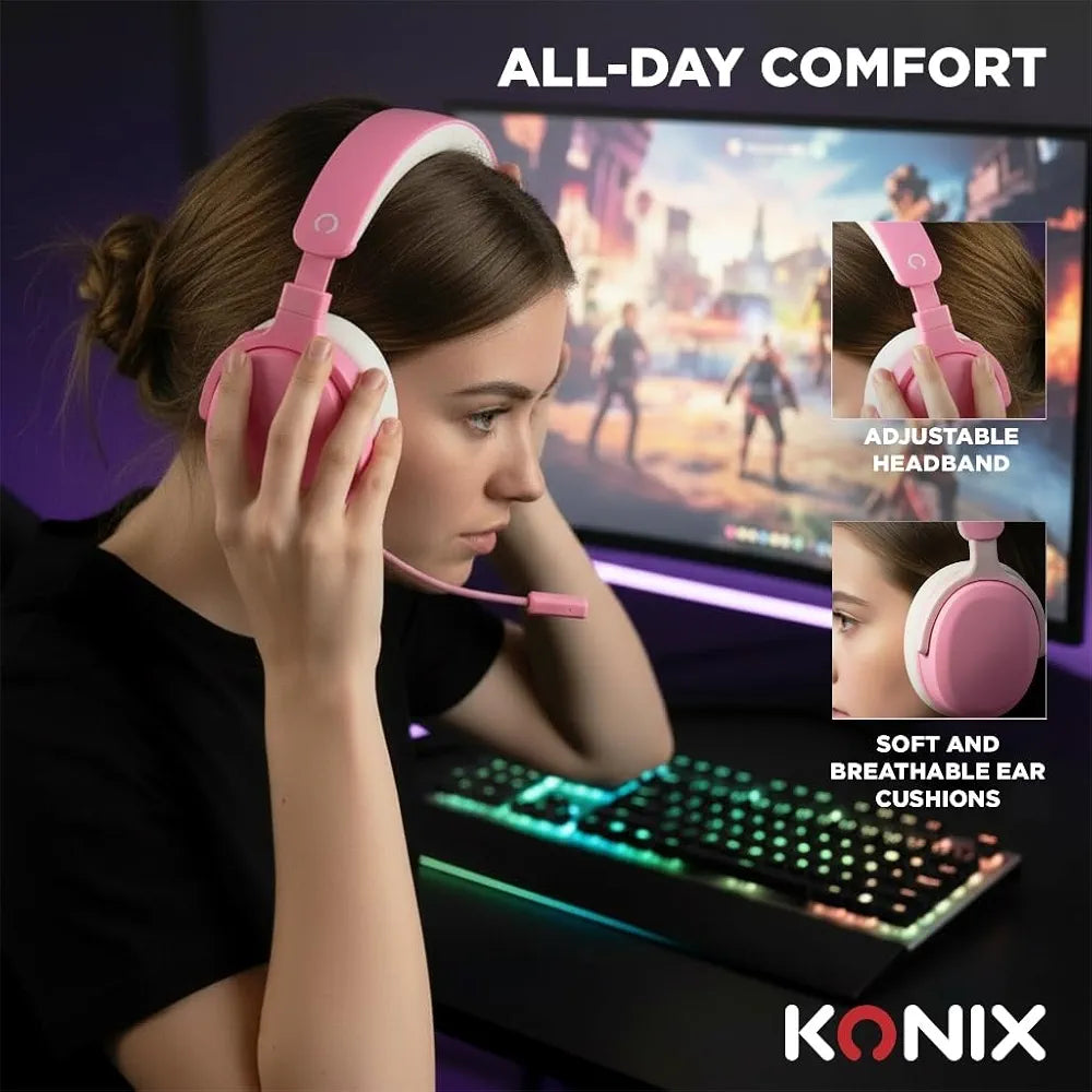 Casque Filaire KONIX Nexus PINK/ Rose
